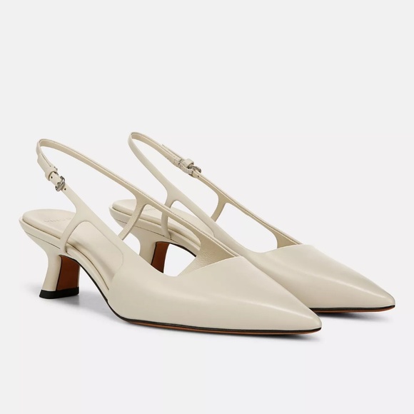 *NWT* Vince Bianca Slingback Leather Heels - Ivory - 7.5 - Picture 1 of 5